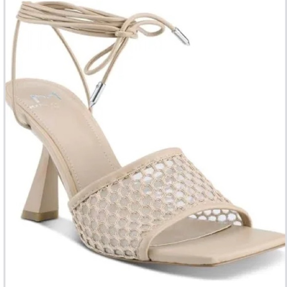 Marc Fisher Beige Lace-Up Heels